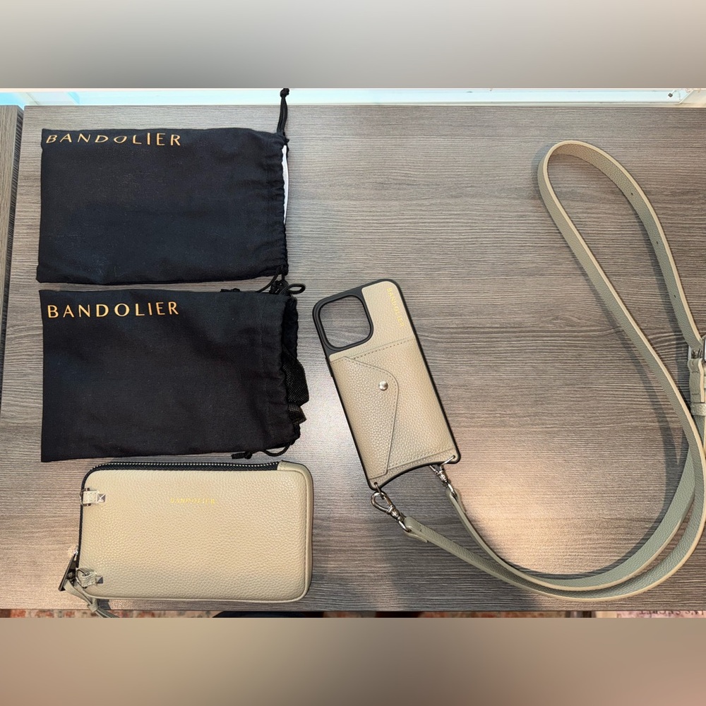 Bandolier Hailey Side Slot Leather Crossbody & Expanded Zip Pouch